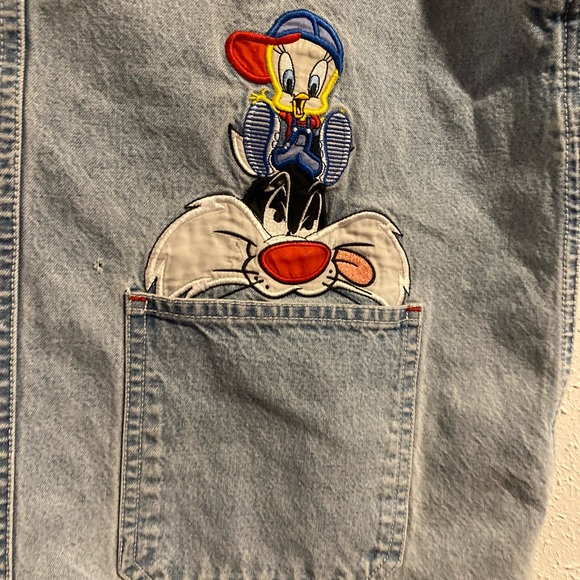 Vintage Loobey Tunes Tweety Denim Dress - Picture 2 of 10